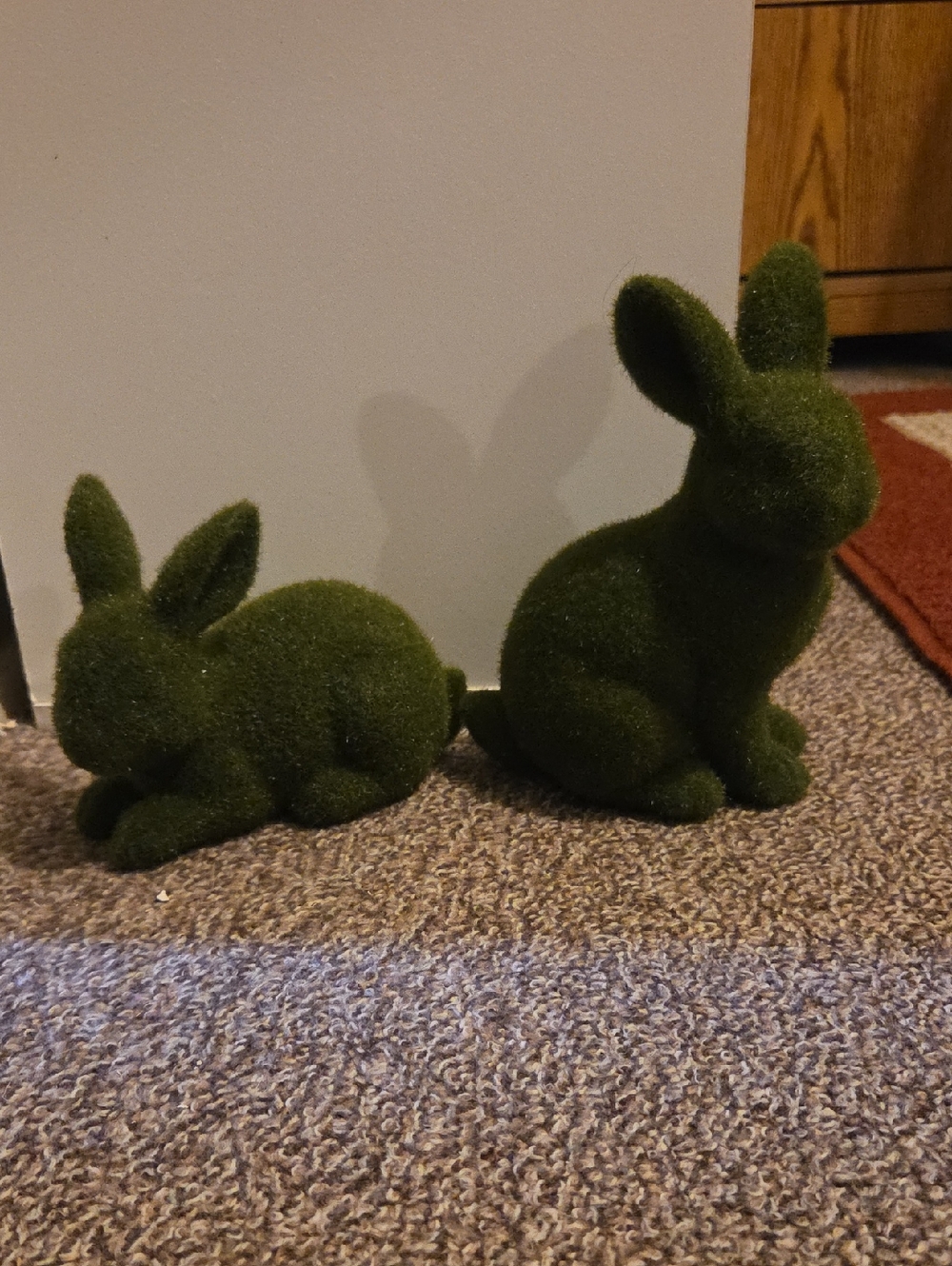 Moss Green Bunny Statues
